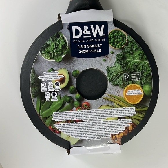 Deane and White Cookware 9.5" Skillet Non Stick Frying Pan Black Speckled D&W - Picture 6 of 7